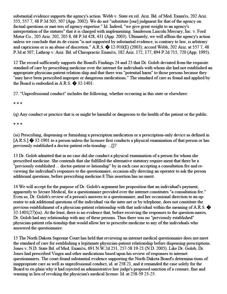 Deborah S. Golob, M.D. v. Arizona Medical Board of the State of Arizona 3
