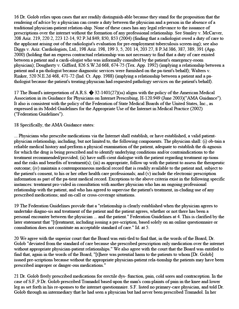 Deborah S. Golob, M.D. v. Arizona Medical Board of the State of Arizona 4