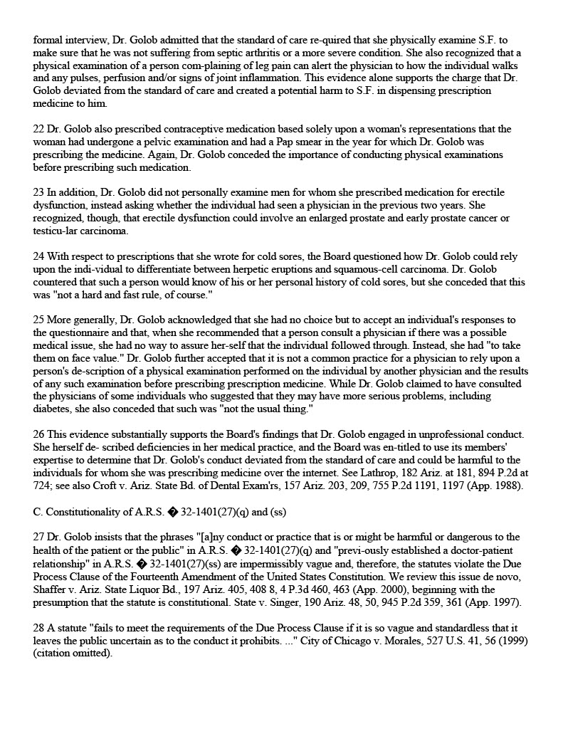 Deborah S. Golob, M.D. v. Arizona Medical Board of the State of Arizona 5