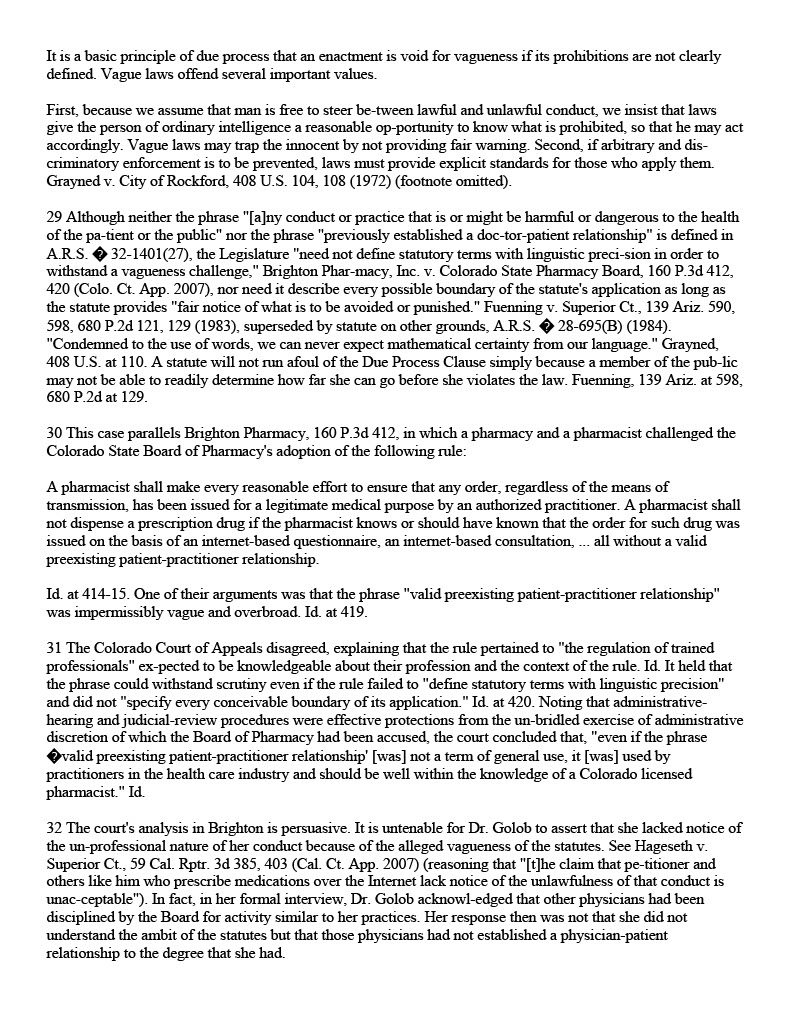 Deborah S. Golob, M.D. v. Arizona Medical Board of the State of Arizona 6